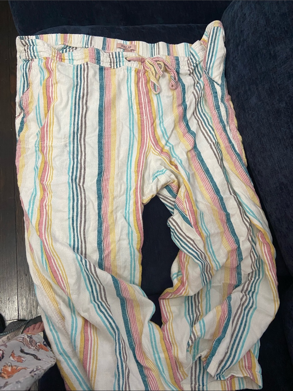 Linen blend pull on capri pants size 3xl